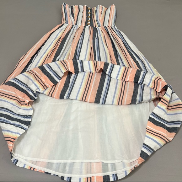 Free People Lilah multicolor Striped pleated Midi Dress size M - Picture 9 of 17